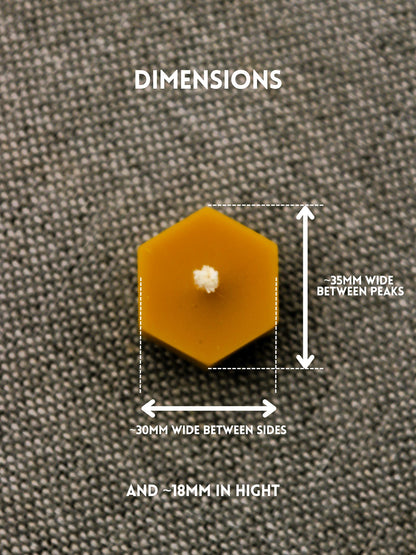 Hexagon tea light beeswax candle and silicone mould