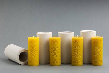 Latvian Folk Signs beeswax candle and silicone mould