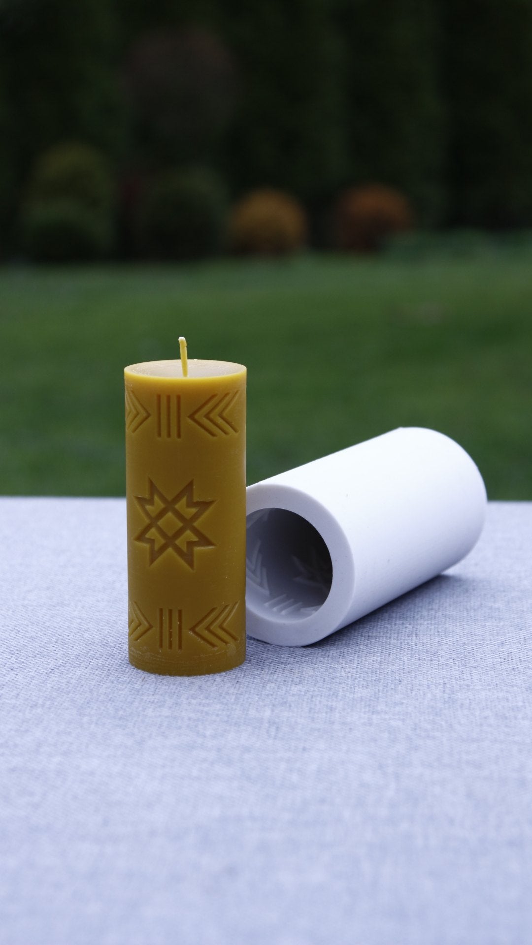 Latvian Folk Signs beeswax candle and silicone mould