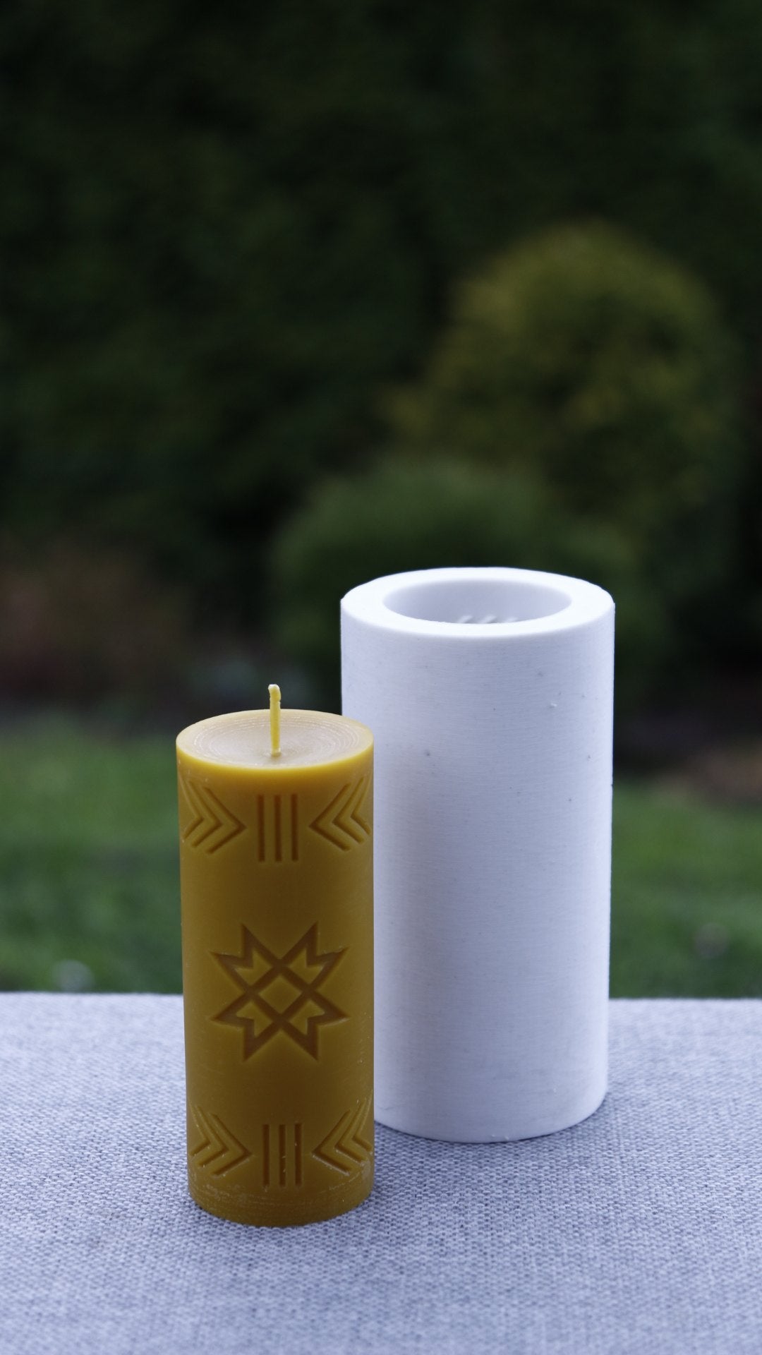 Latvian Folk Signs beeswax candle and silicone mould