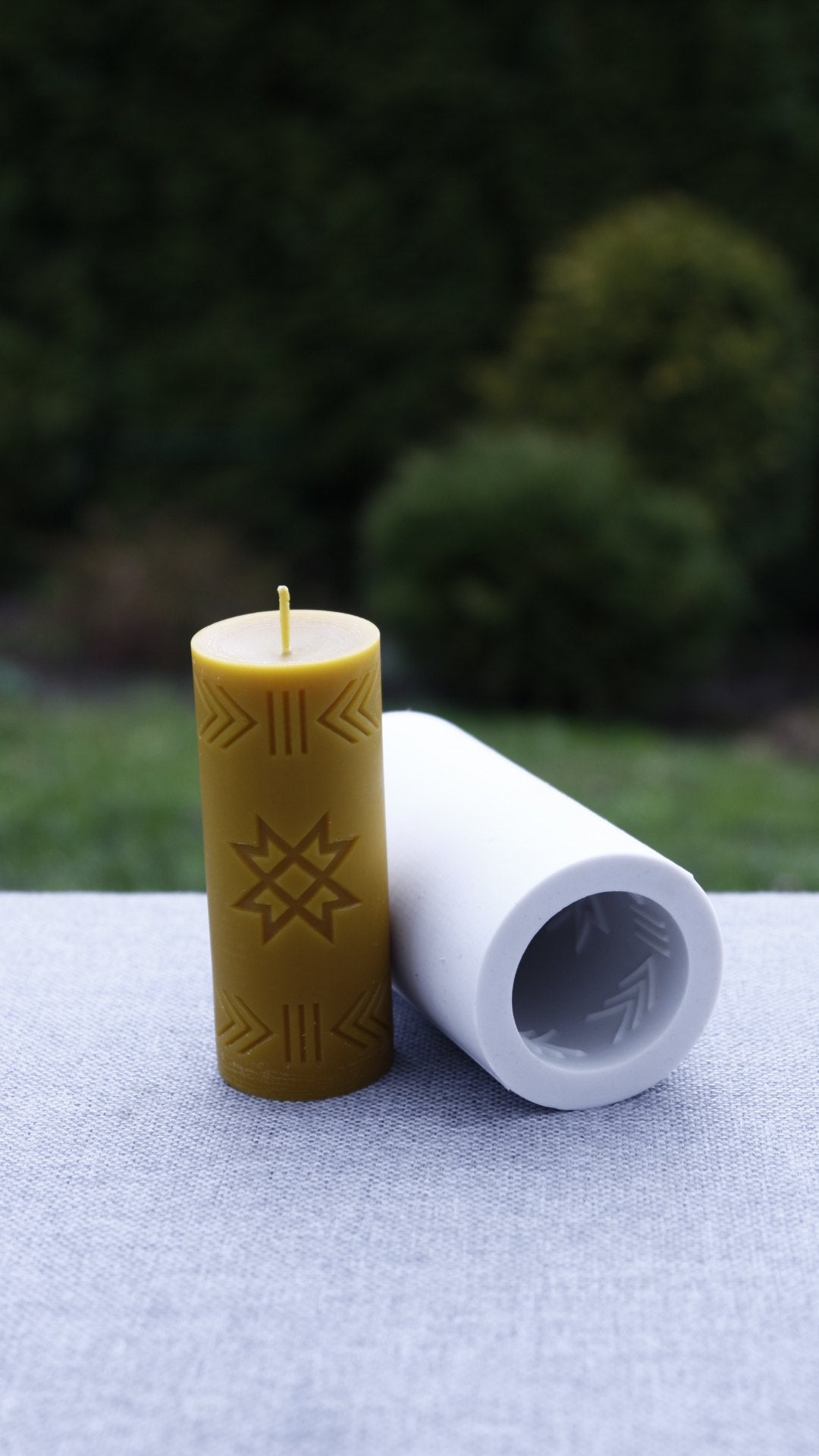 Latvian Folk Signs beeswax candle and silicone mould