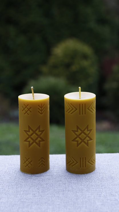 Latvian Folk Signs beeswax candle and silicone mould