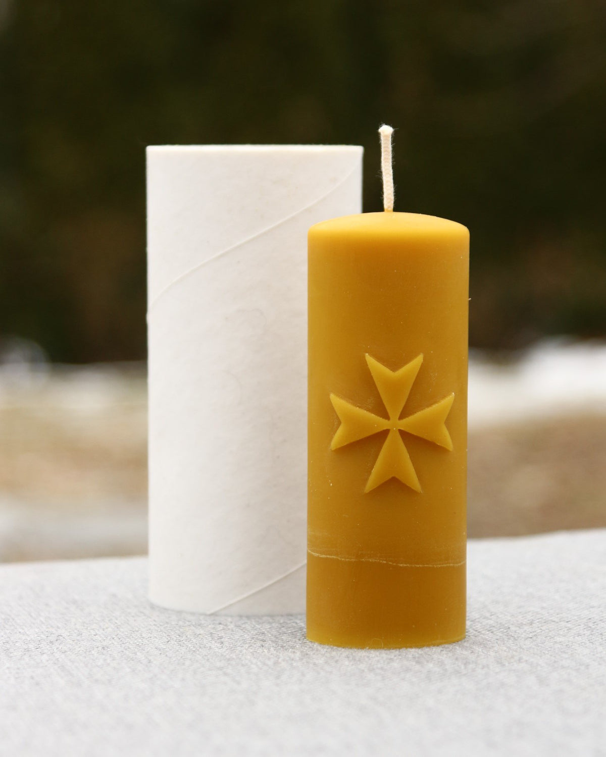 Maltese Cross beeswax candle and silicone mould