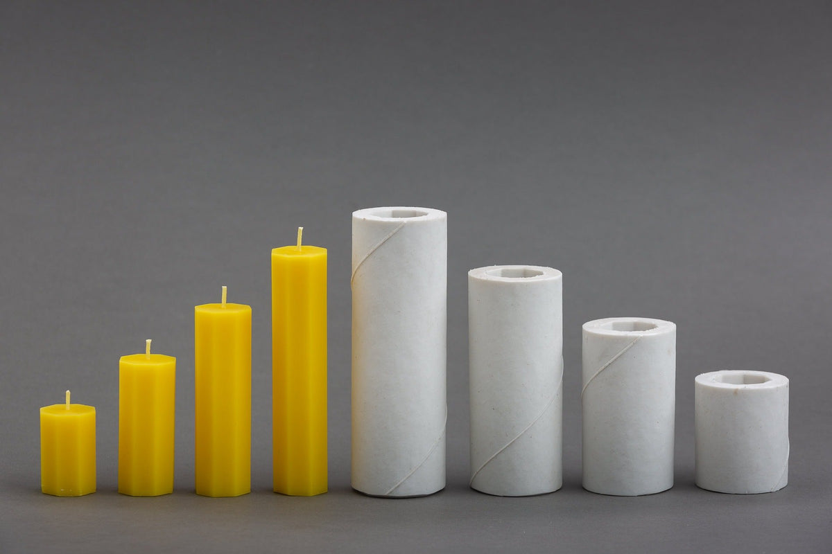 Octagon beeswax candle and silicone mould