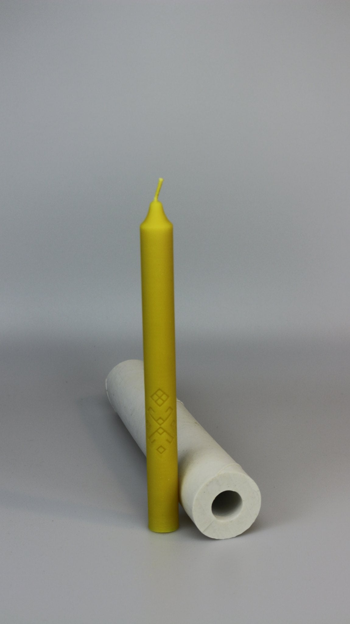 Taper with Ornament beeswax candle and silicone mould