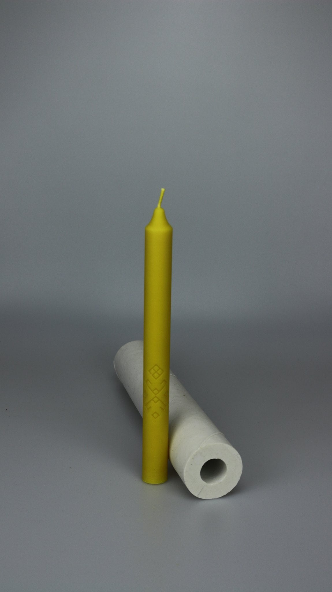 Taper with Ornament beeswax candle and silicone mould
