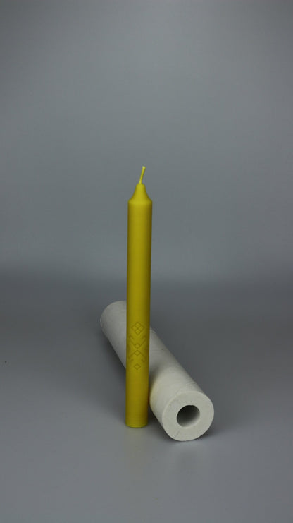 Taper with Ornament beeswax candle and silicone mould