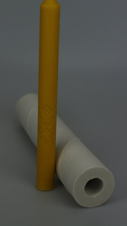 Taper with Ornament beeswax candle and silicone mould