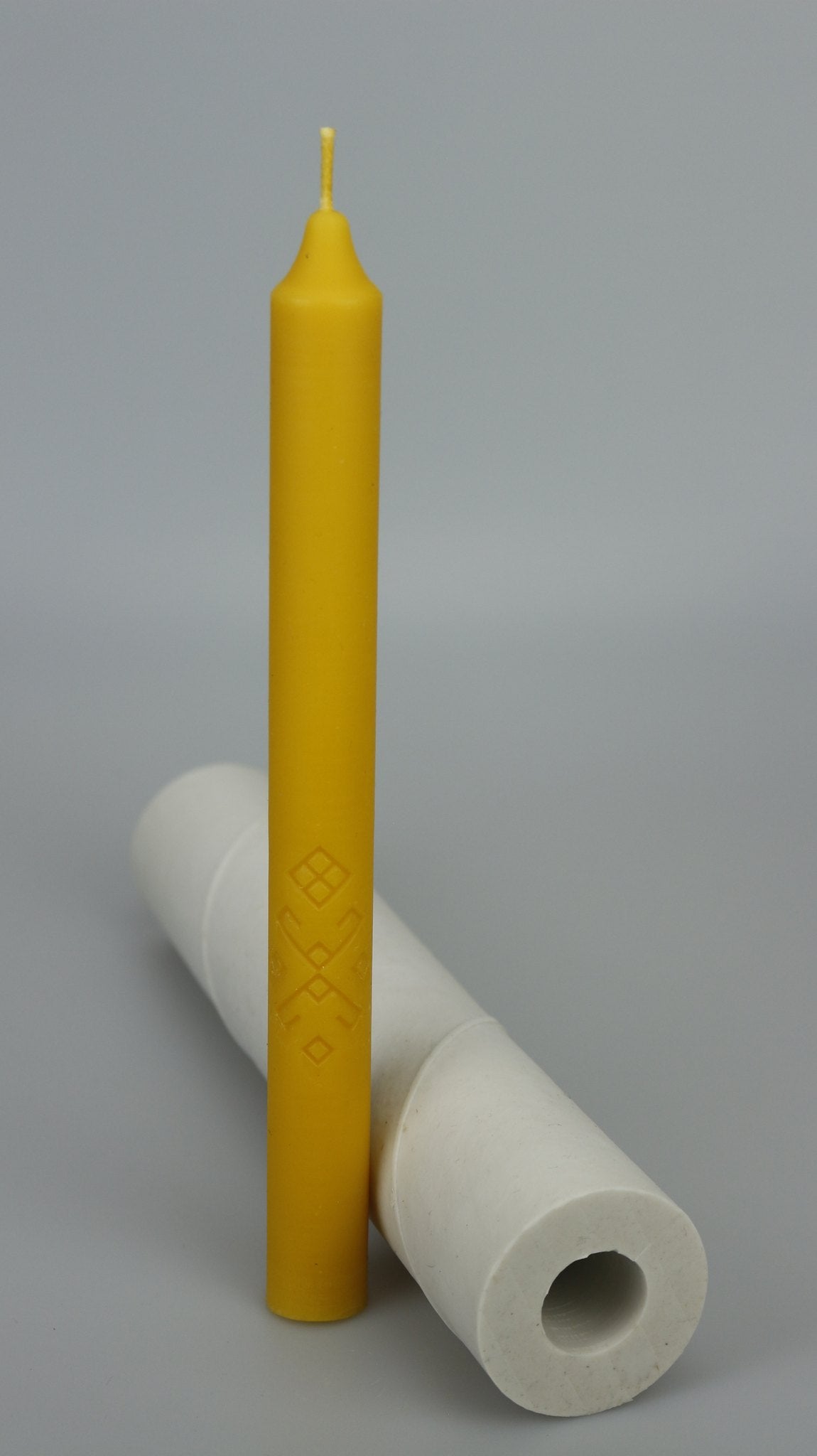 Taper with Ornament beeswax candle and silicone mould