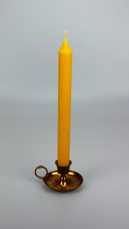 Taper with Ornament beeswax candle and silicone mould