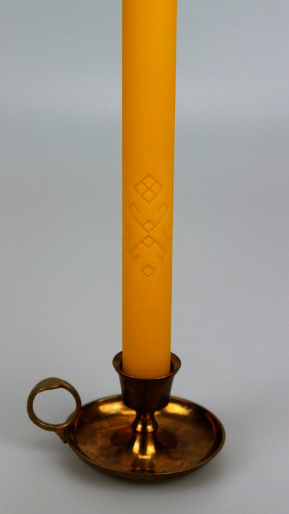 Taper with Ornament beeswax candle and silicone mould