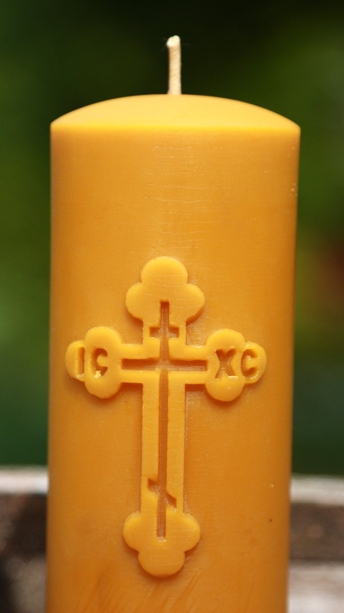 Orthodox Cross pillar beeswax candle and silicone mould