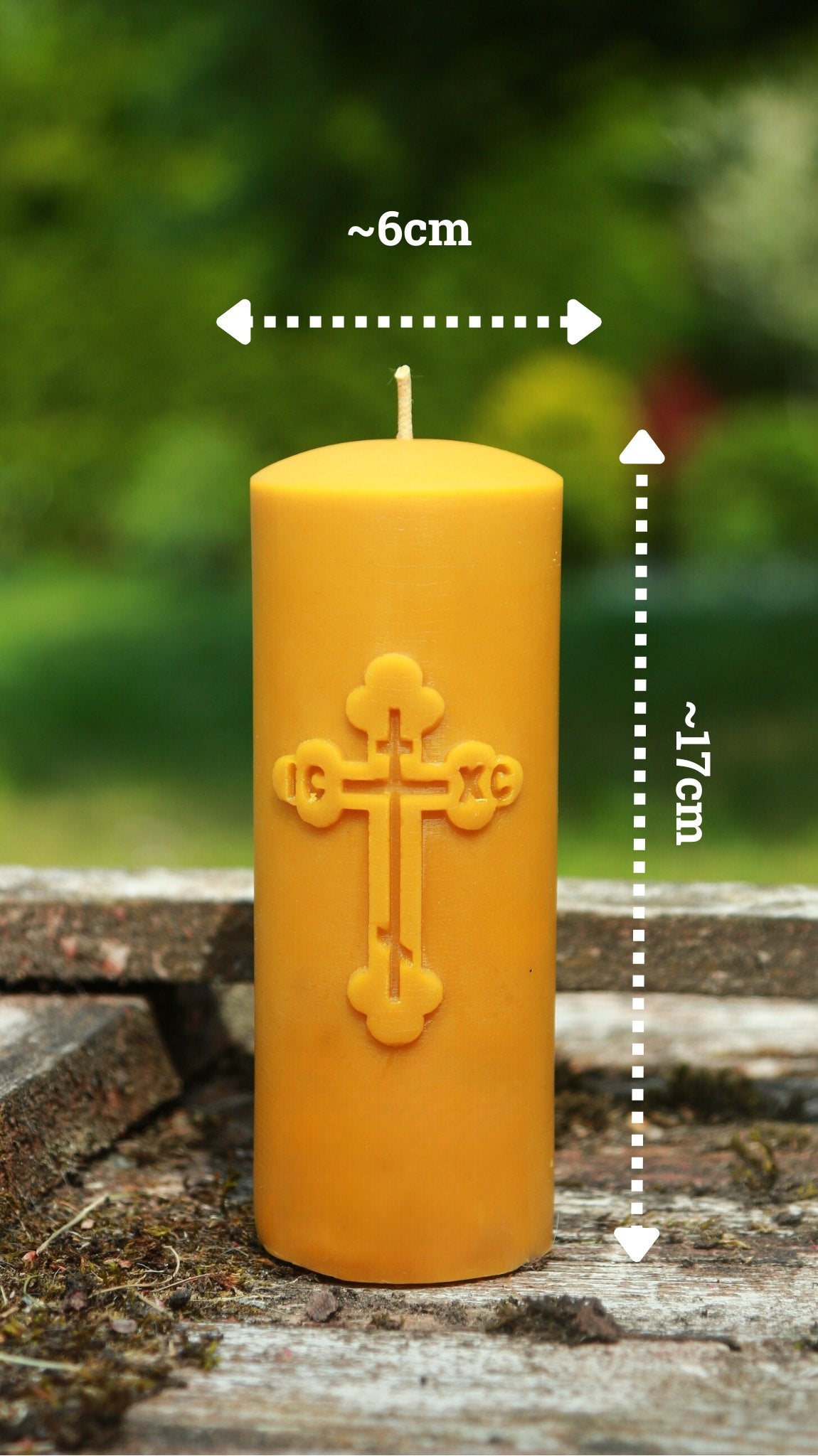 Orthodox Cross pillar beeswax candle and silicone mould