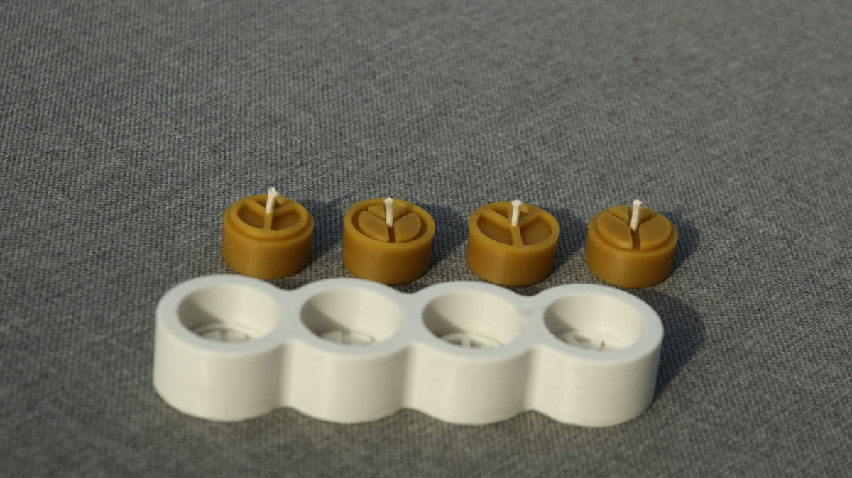 Peace tea light beeswax candle and silicone mould