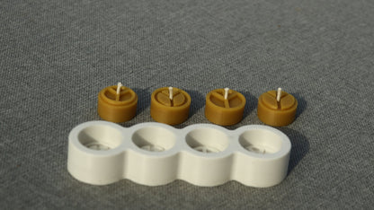 Peace tea light beeswax candle and silicone mould
