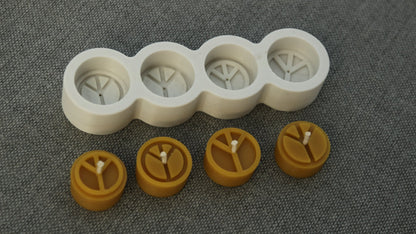 Peace tea light beeswax candle and silicone mould
