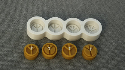 Peace tea light beeswax candle and silicone mould