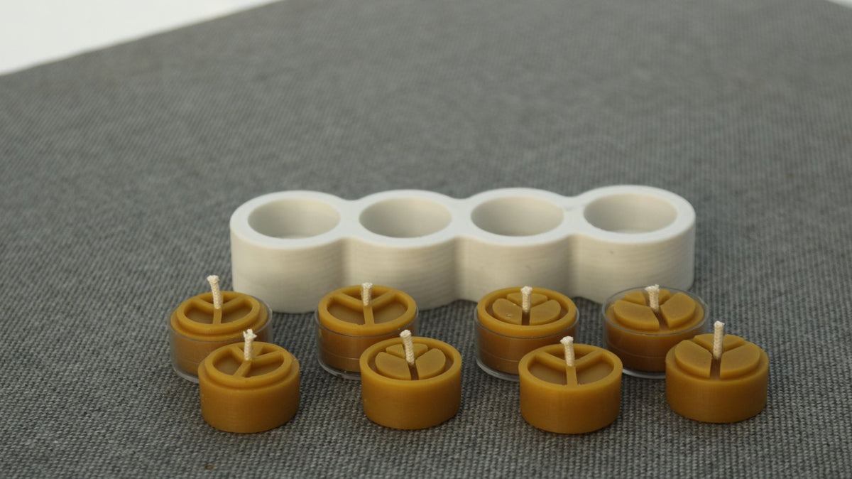 Peace tea light beeswax candle and silicone mould