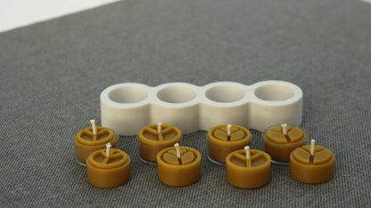 Peace tea light beeswax candle and silicone mould