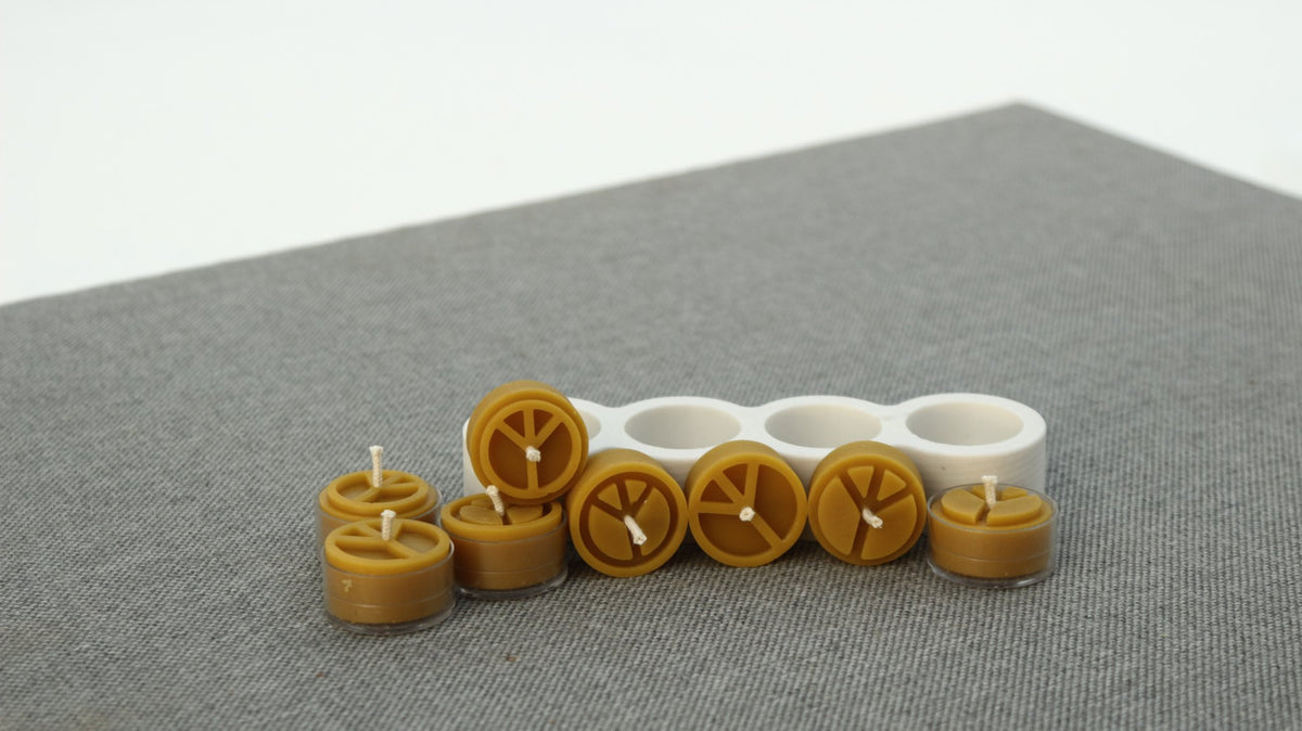 Peace tea light beeswax candle and silicone mould