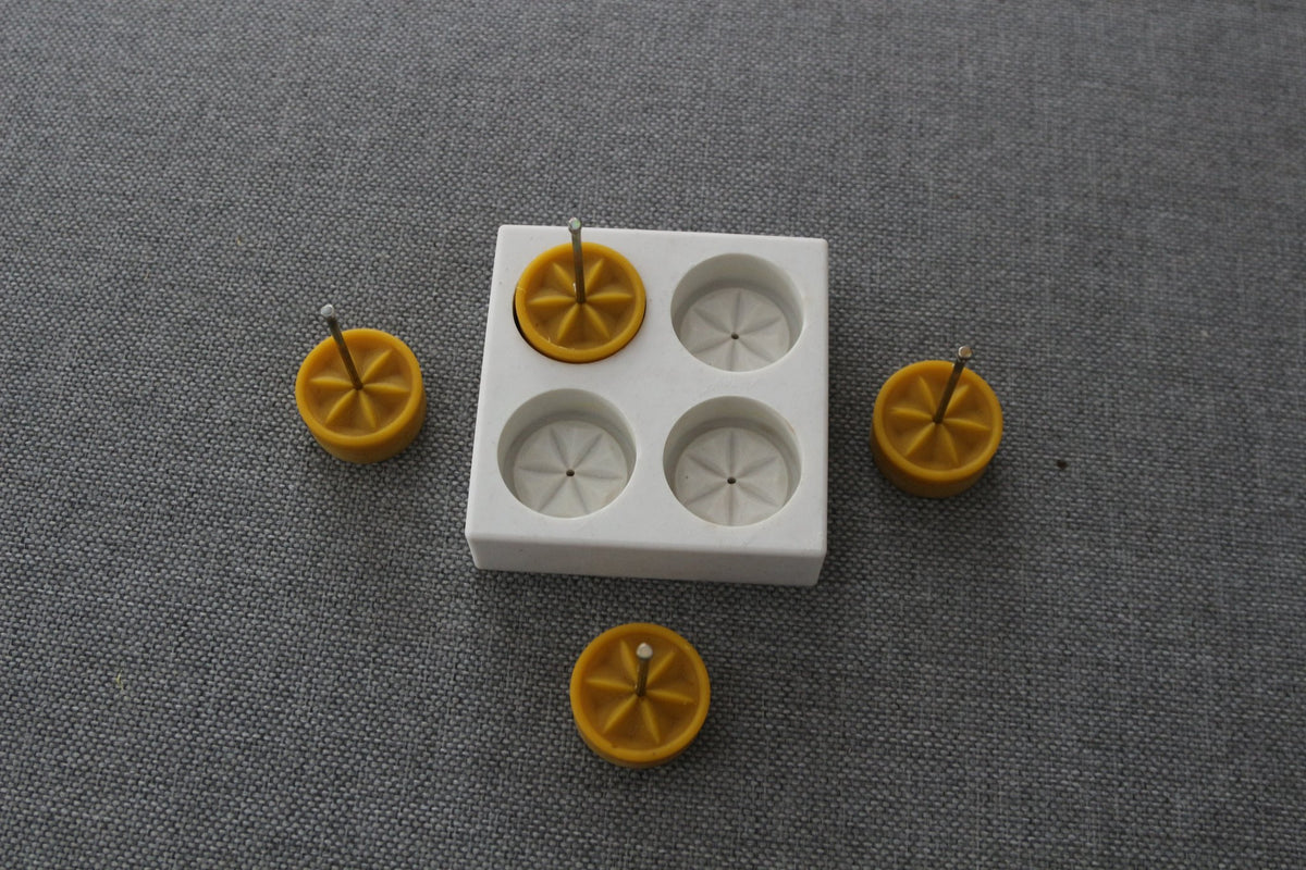 Rose tea light beeswax candle and silicone mould