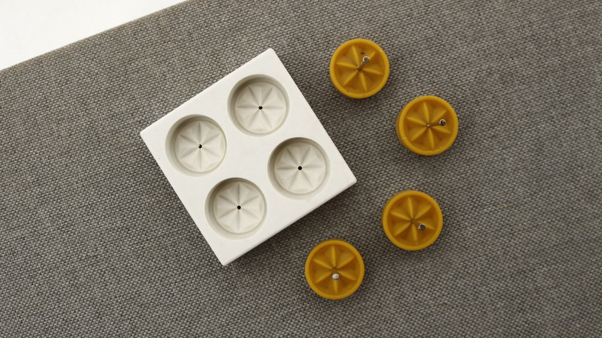 Rose tea light beeswax candle and silicone mould