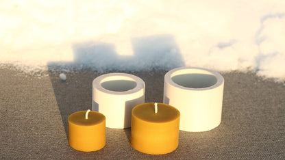 Simple Cylinder beeswax candle and silicone mould