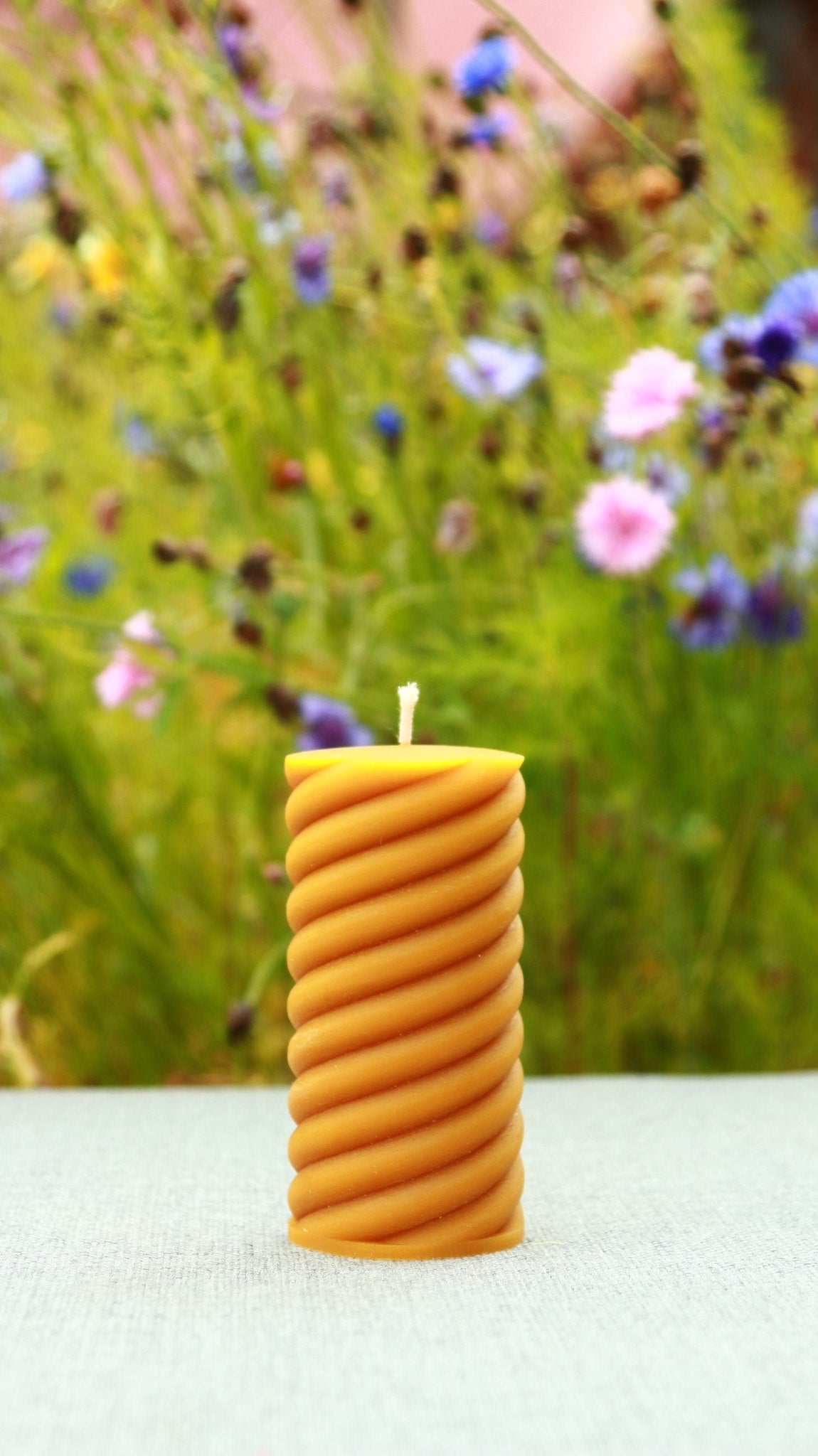 Spiral Pillar beeswax candle and silicone mould