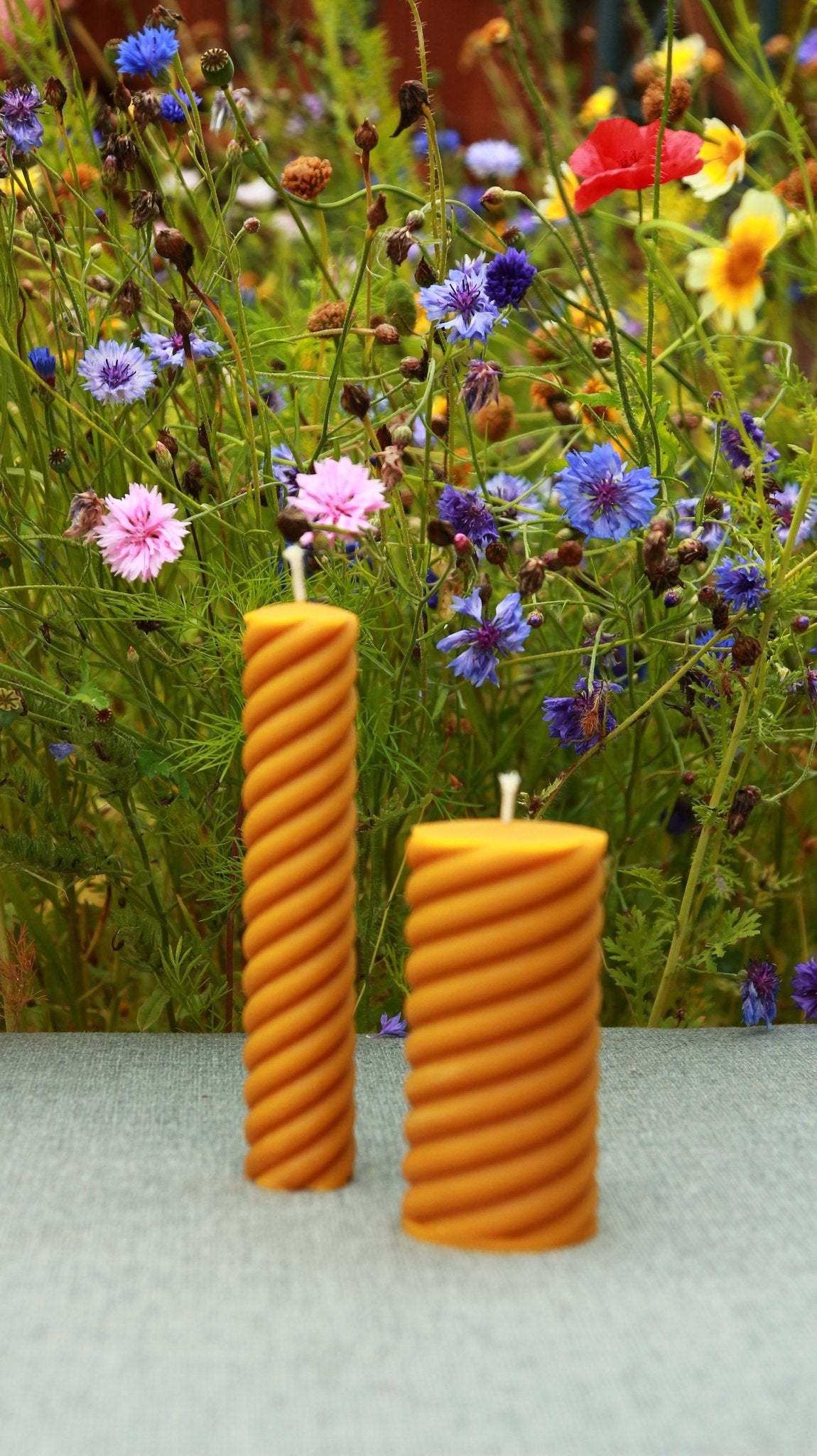 Spiral Pillar beeswax candle and silicone mould