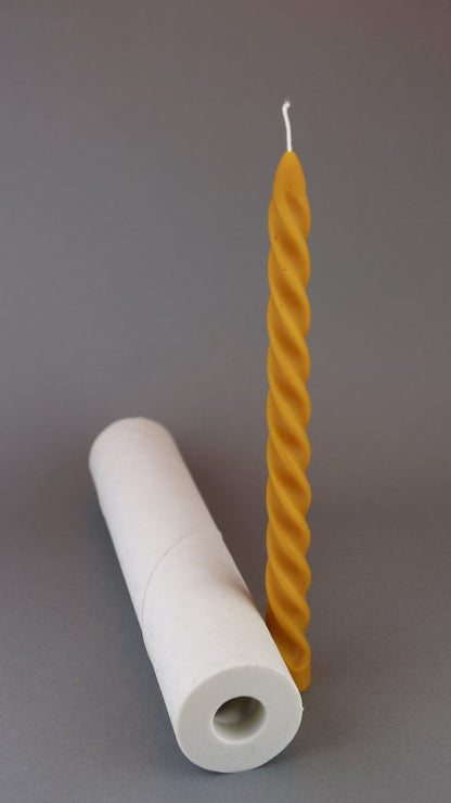 Spiral Taper beeswax candle and silicone mould