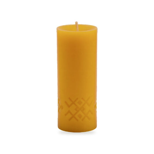 Karelia Motives 2 Sizes beeswax candle, white background studio photo