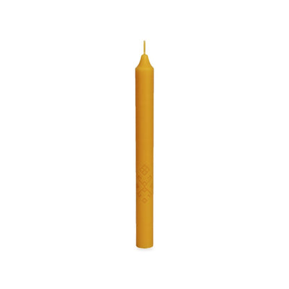 Tapers With Ornament beeswax candle, white background studio photo