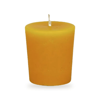 Votive Shape 2 Options beeswax candle, white background studio photo