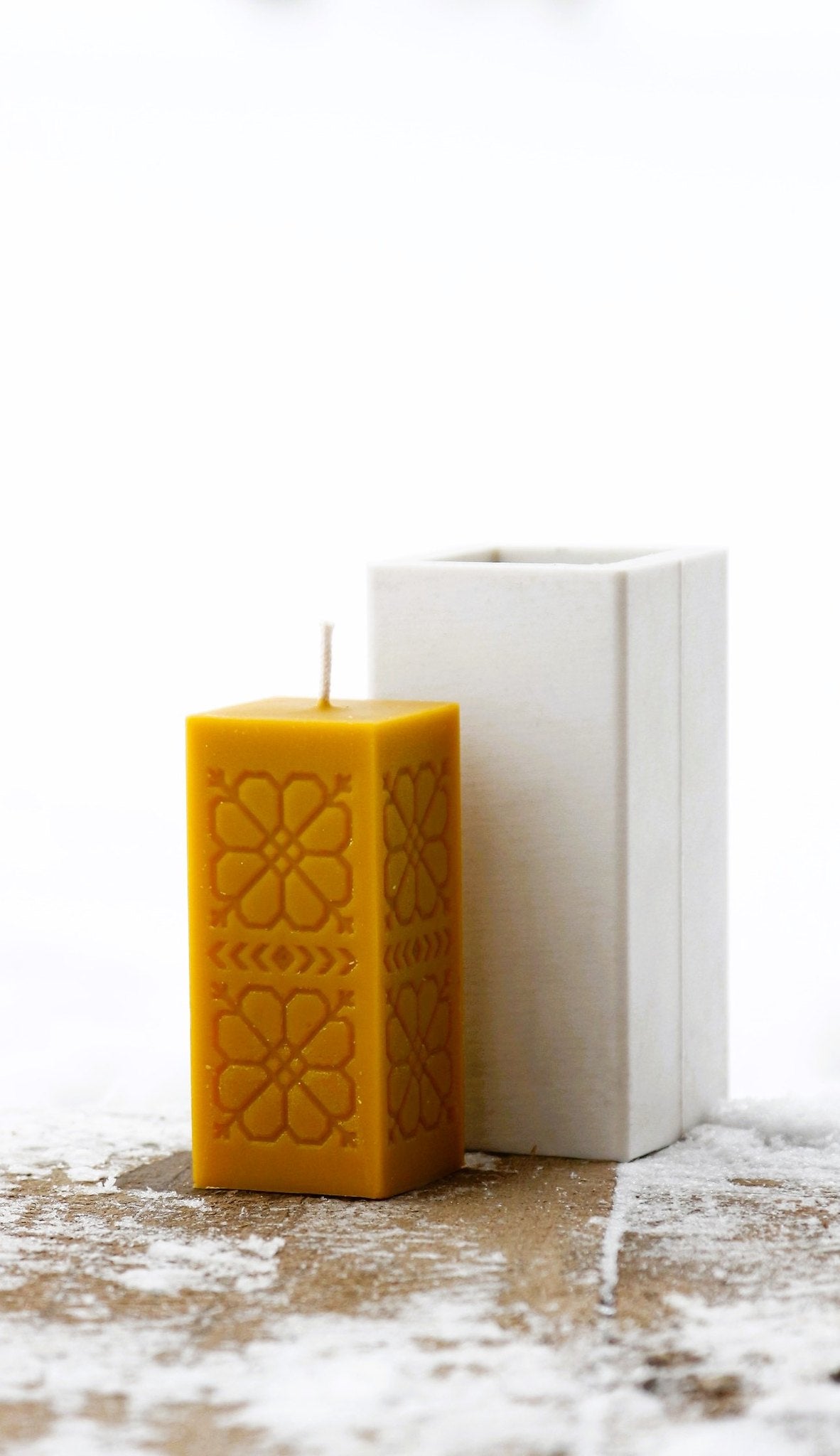 Sun Geometry beeswax candle and silicone mould
