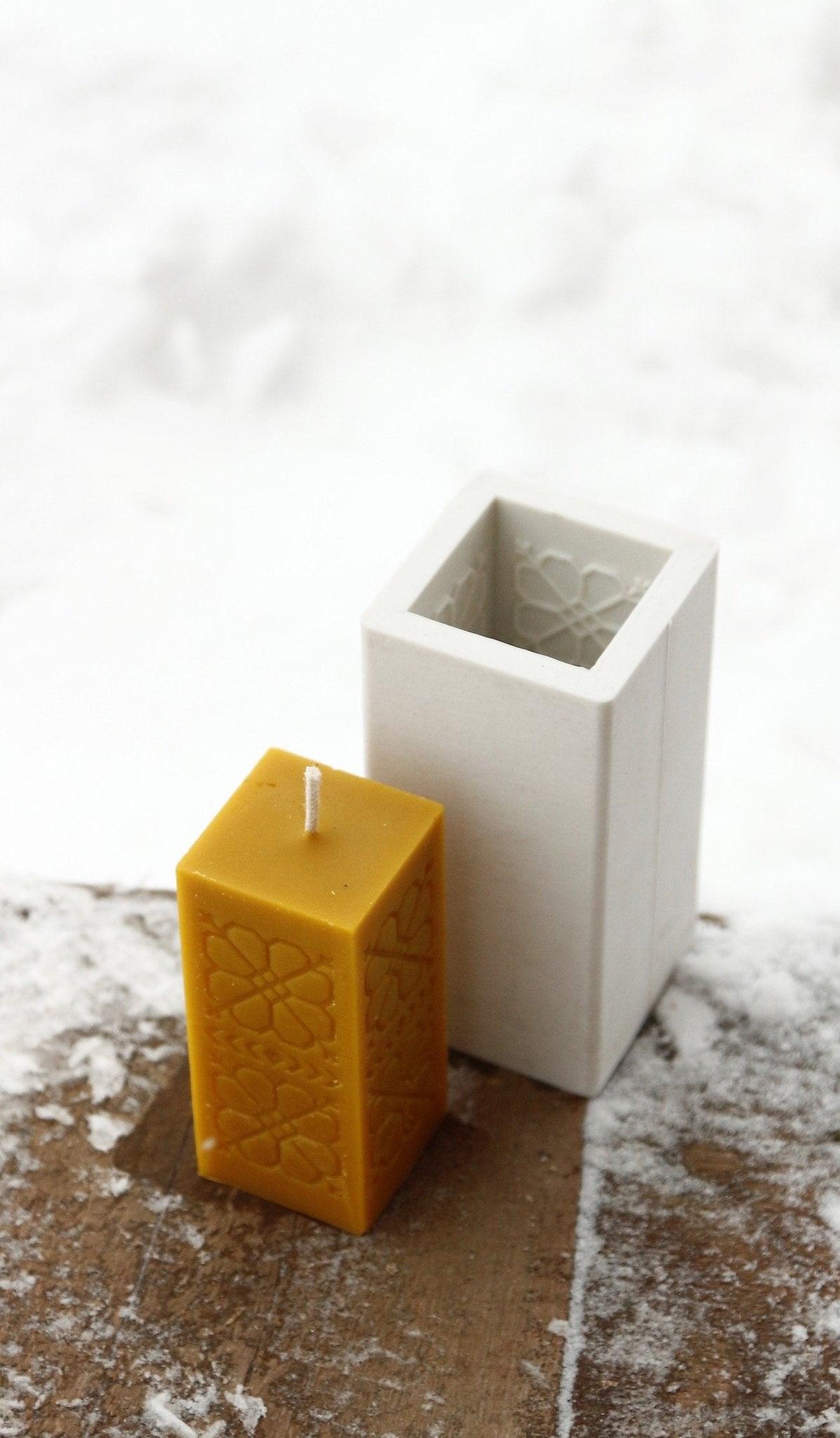 Sun Geometry beeswax candle and silicone mould