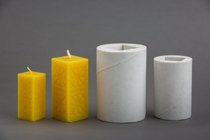 Sun Geometry beeswax candle and silicone mould