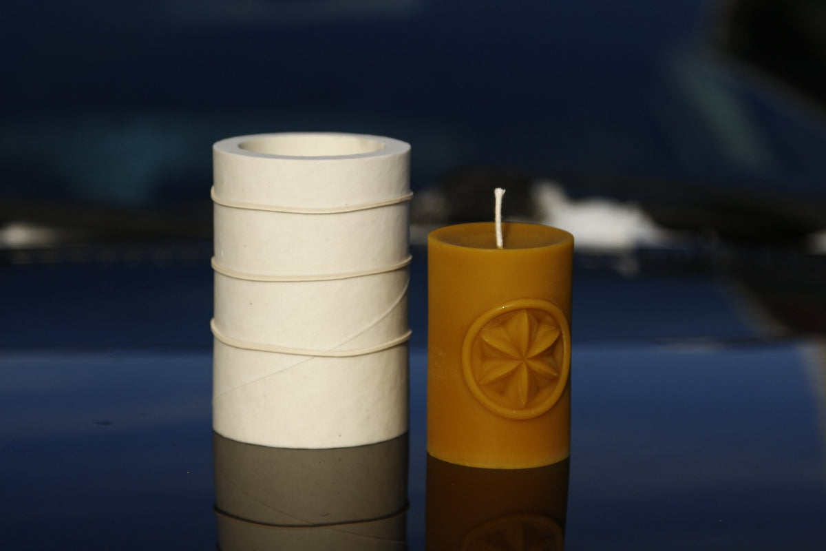 Sun Shield beeswax candle and silicone mould