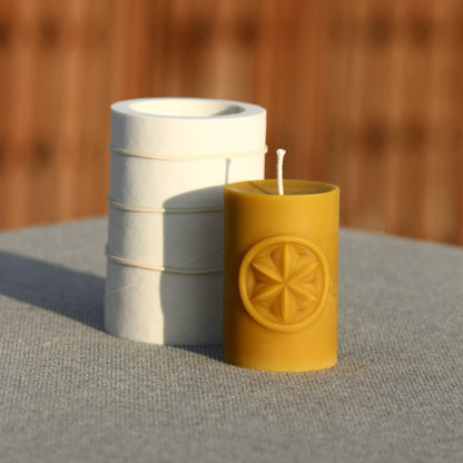 Sun Shield beeswax candle and silicone mould