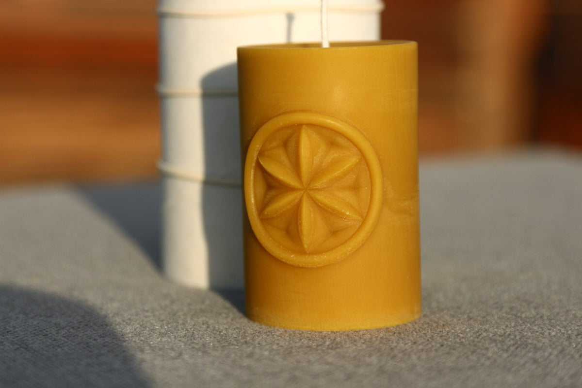 Sun Shield beeswax candle and silicone mould