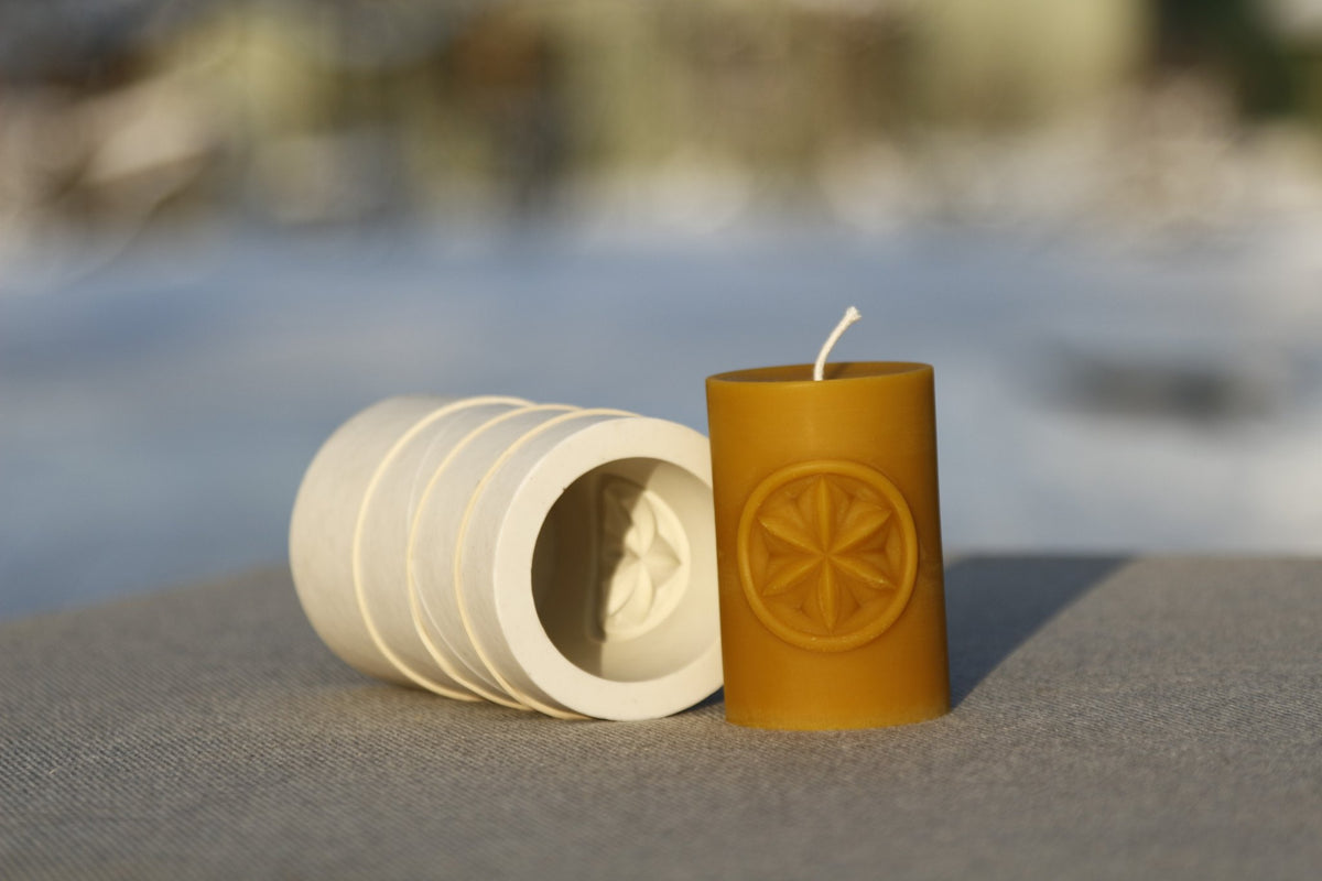 Sun Shield beeswax candle and silicone mould