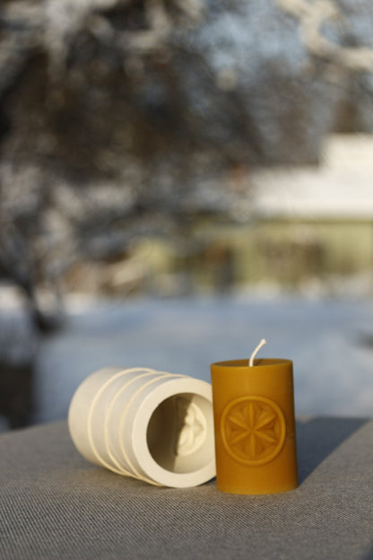 Sun Shield beeswax candle and silicone mould