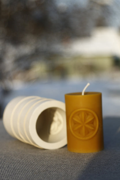 Sun Shield beeswax candle and silicone mould
