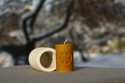 Sun Shield beeswax candle and silicone mould