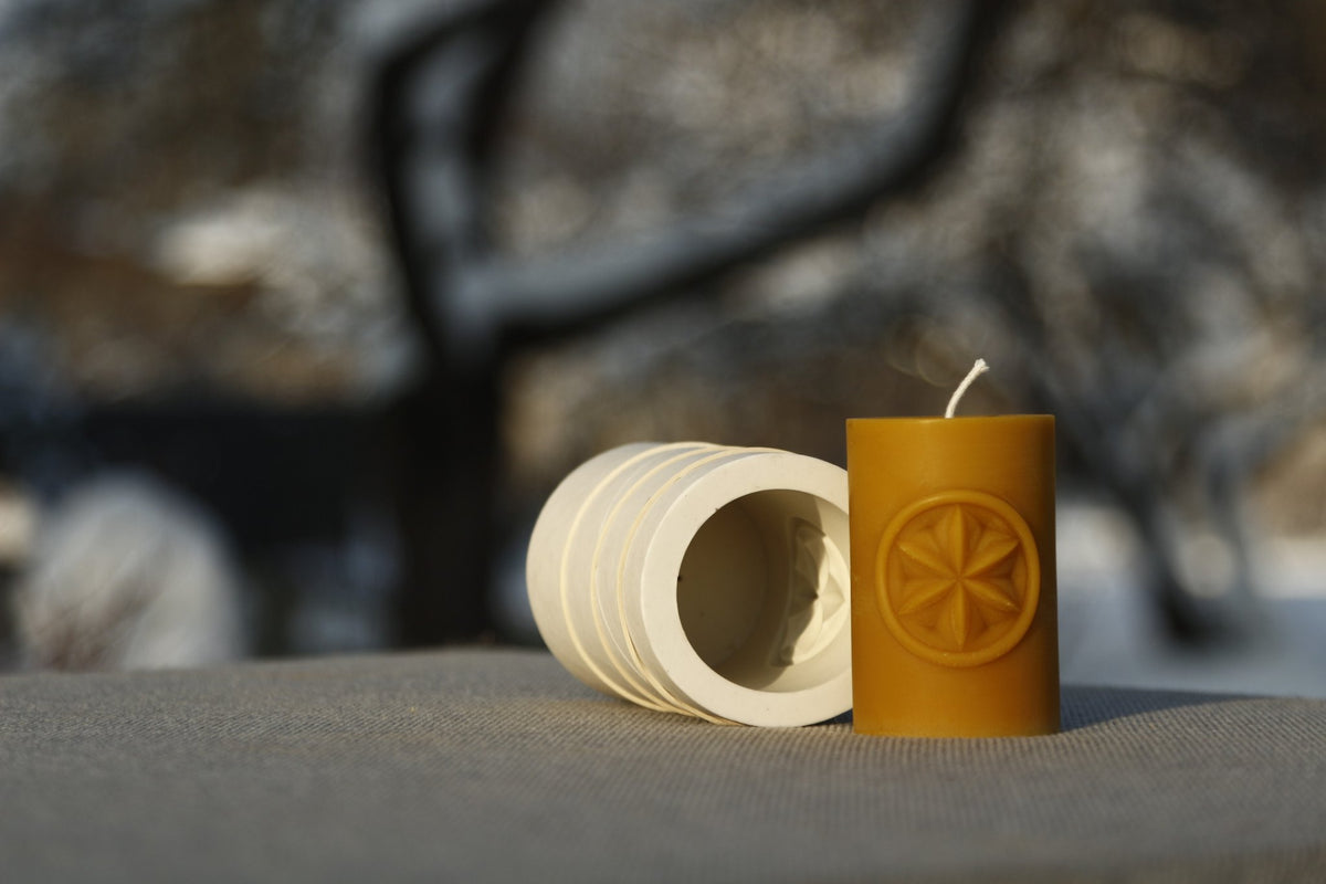 Sun Shield beeswax candle and silicone mould