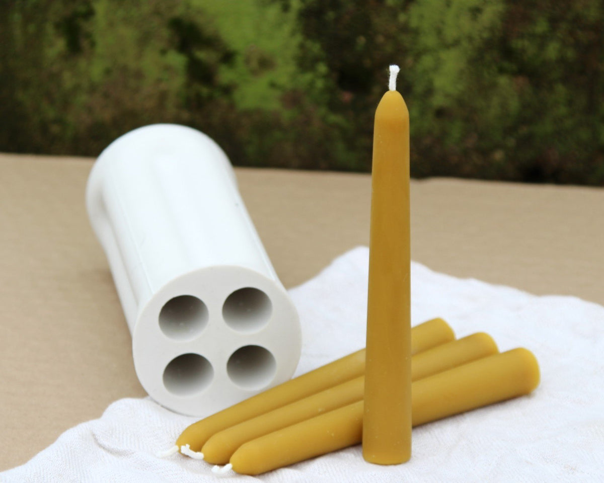 Taper candle 18/20 cm beeswax candle and silicone mould