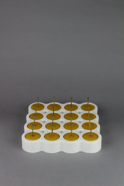 Tea light beeswax candle and silicone mould