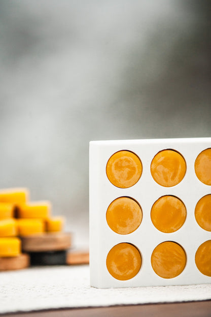 Tea light beeswax candle and silicone mould