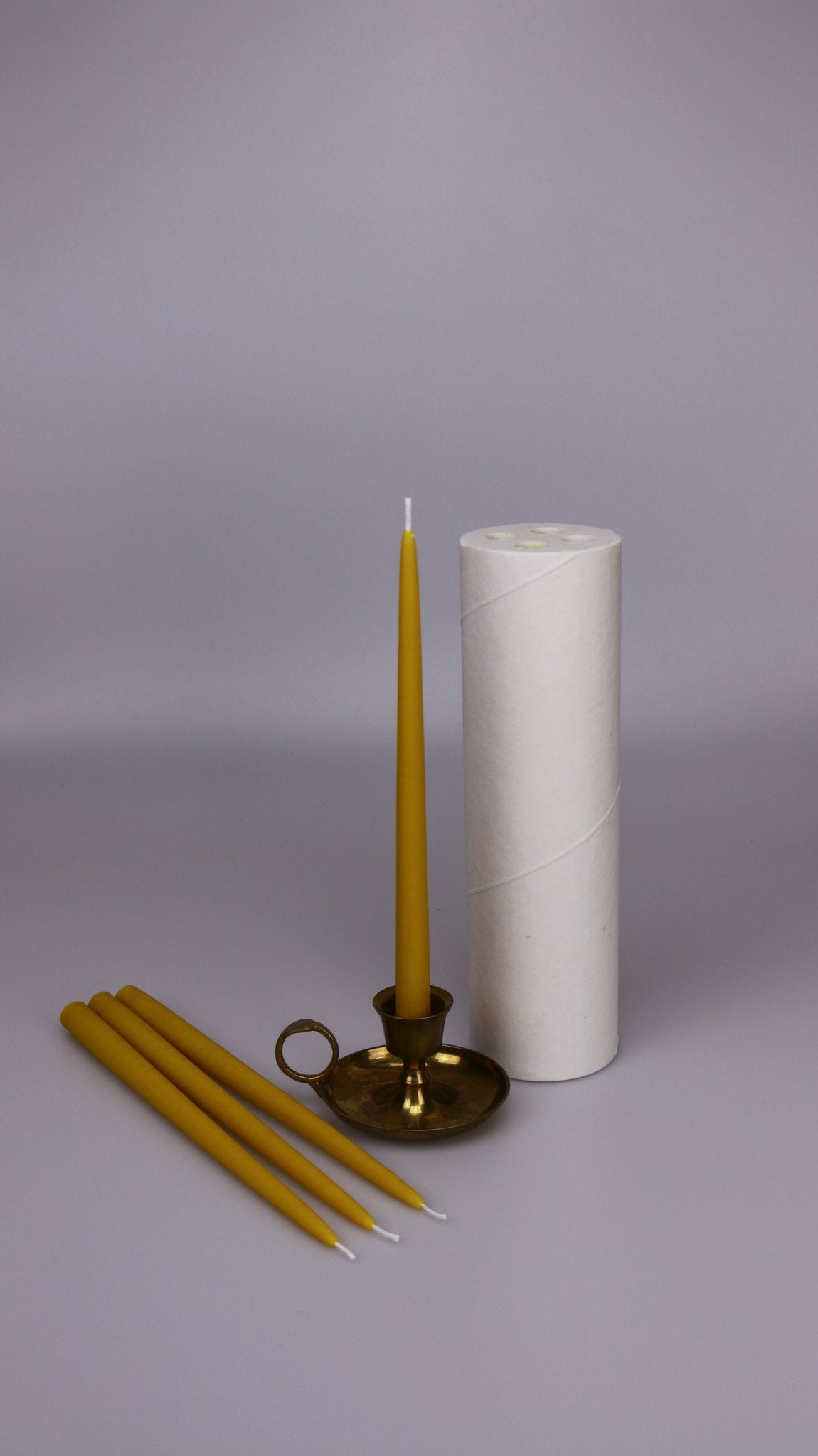 Vintage taper beeswax candle and silicone mould