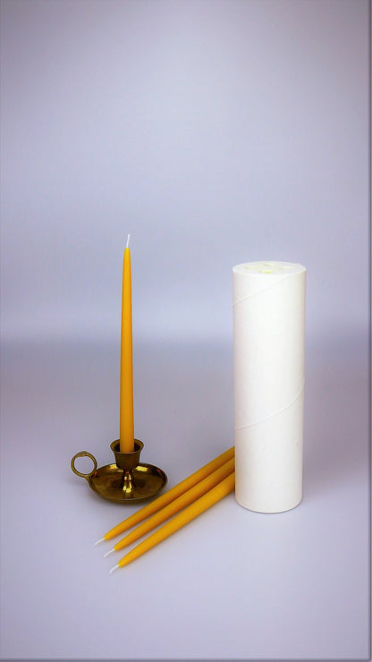 Vintage taper beeswax candle and silicone mould