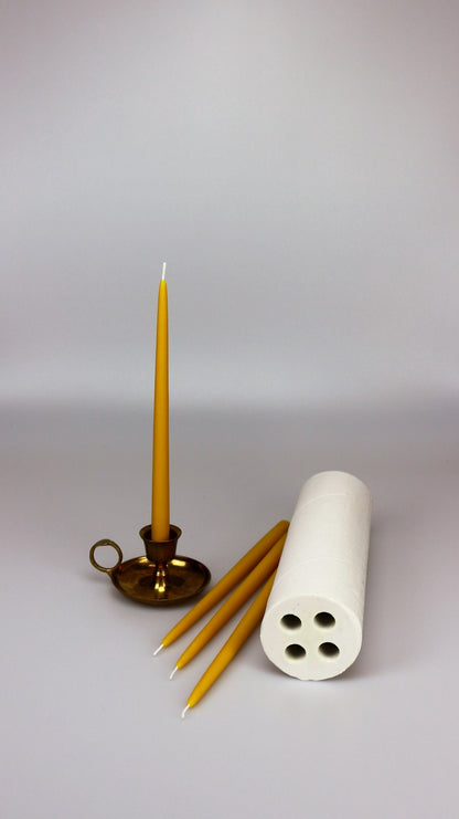 Vintage taper beeswax candle and silicone mould